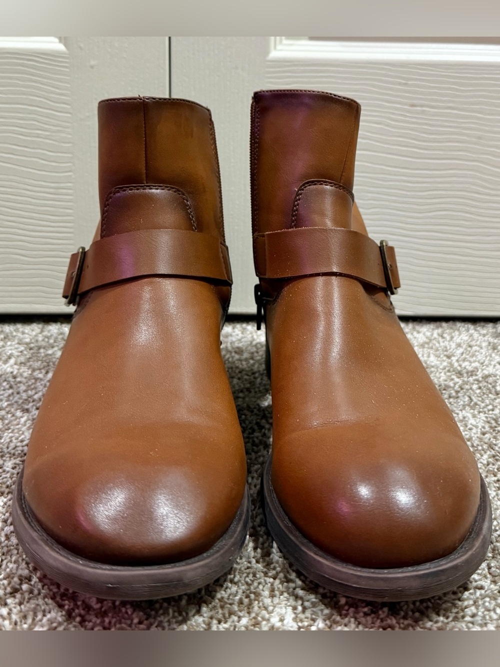 Frye And Co. Faux Leather Cute Buckle Booties, Size 10M Western Cowgirl - Picture 3 of 7